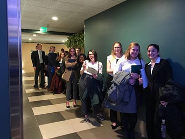 Students standing in line at the 2019 Criminal Justice Career Fair