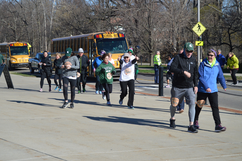 Denise Davenport running the 5K with her sister