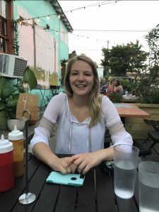 Madeleine Dahm at a restaurant